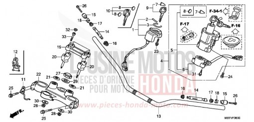 HANDLE PIPE/TOP BRIDGE XL1000VB de 2011